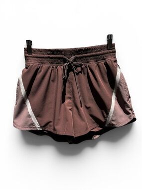 🌻Abercrombie YPB Active Workout Shorts Brown High Rise Dolphin Hem Size Small